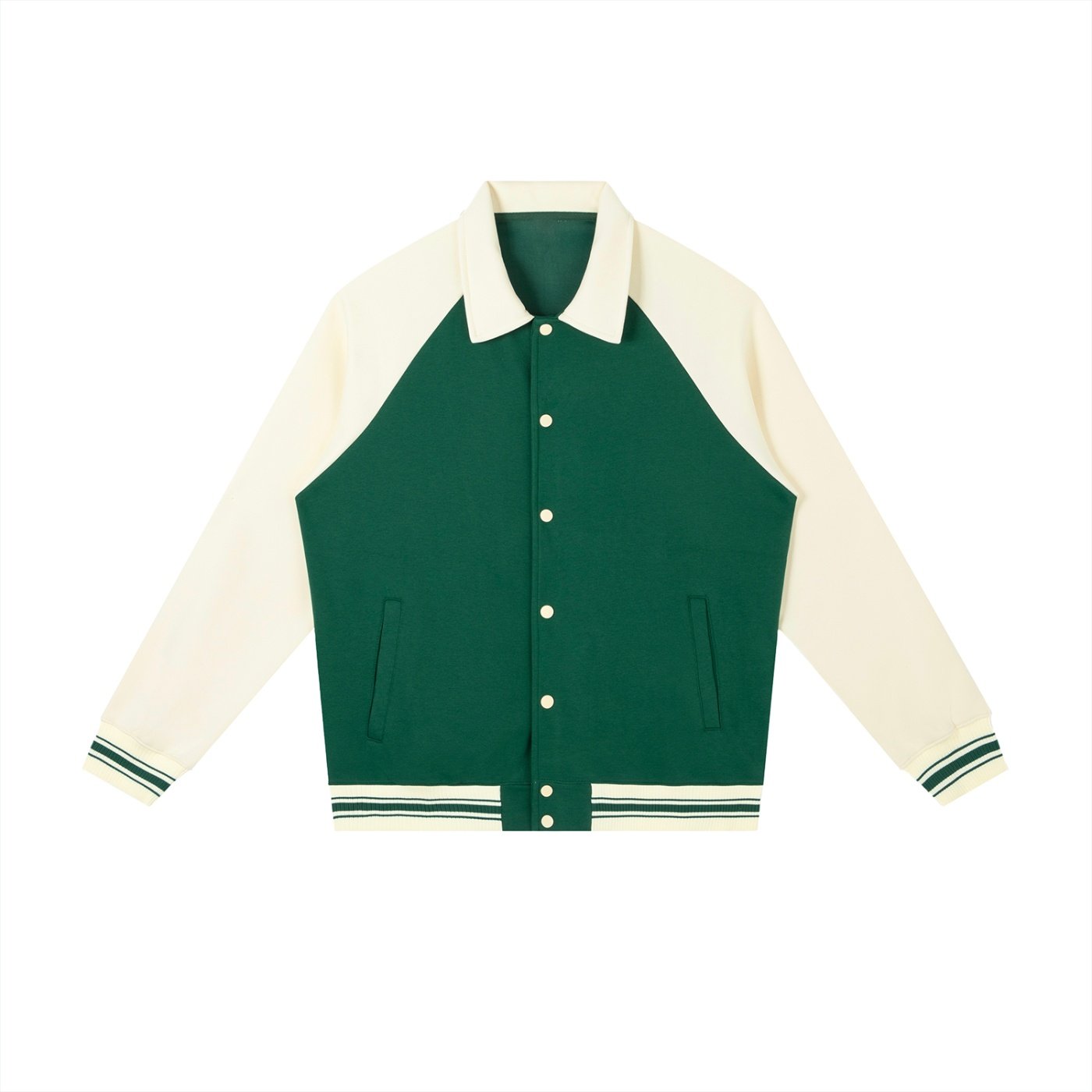 Contrast Raglan Sleeve Baseball Jacket