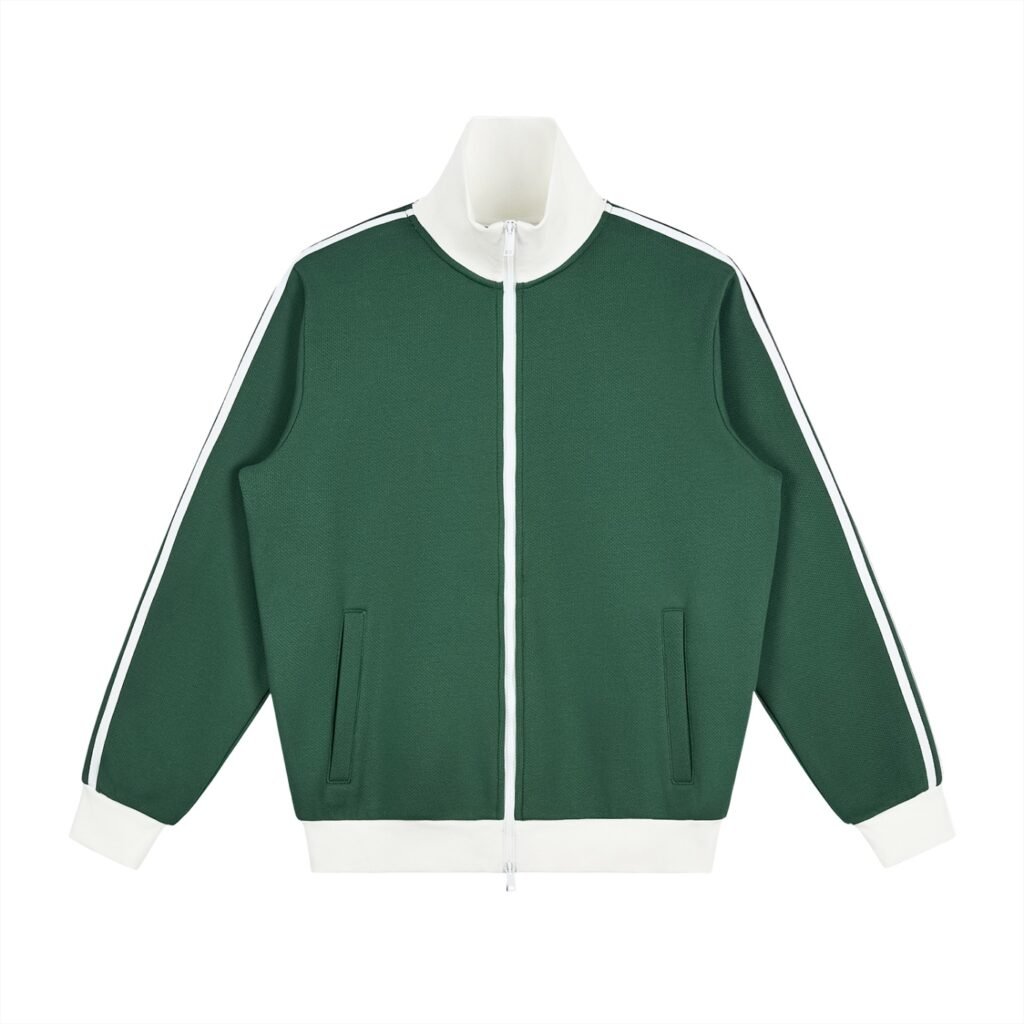 Contrast Side Stripe Fleece Track Jacket