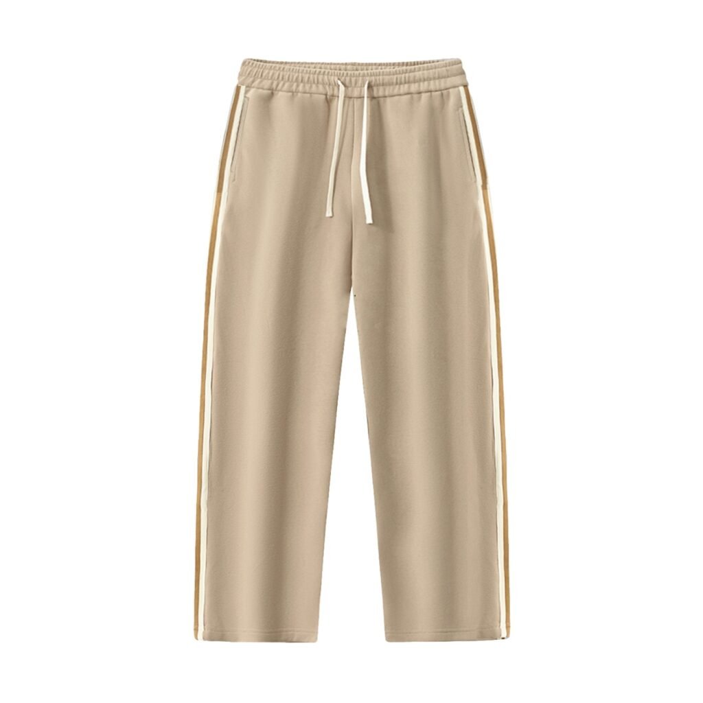 Contrast Side-Stripe Straight-Leg  Pants