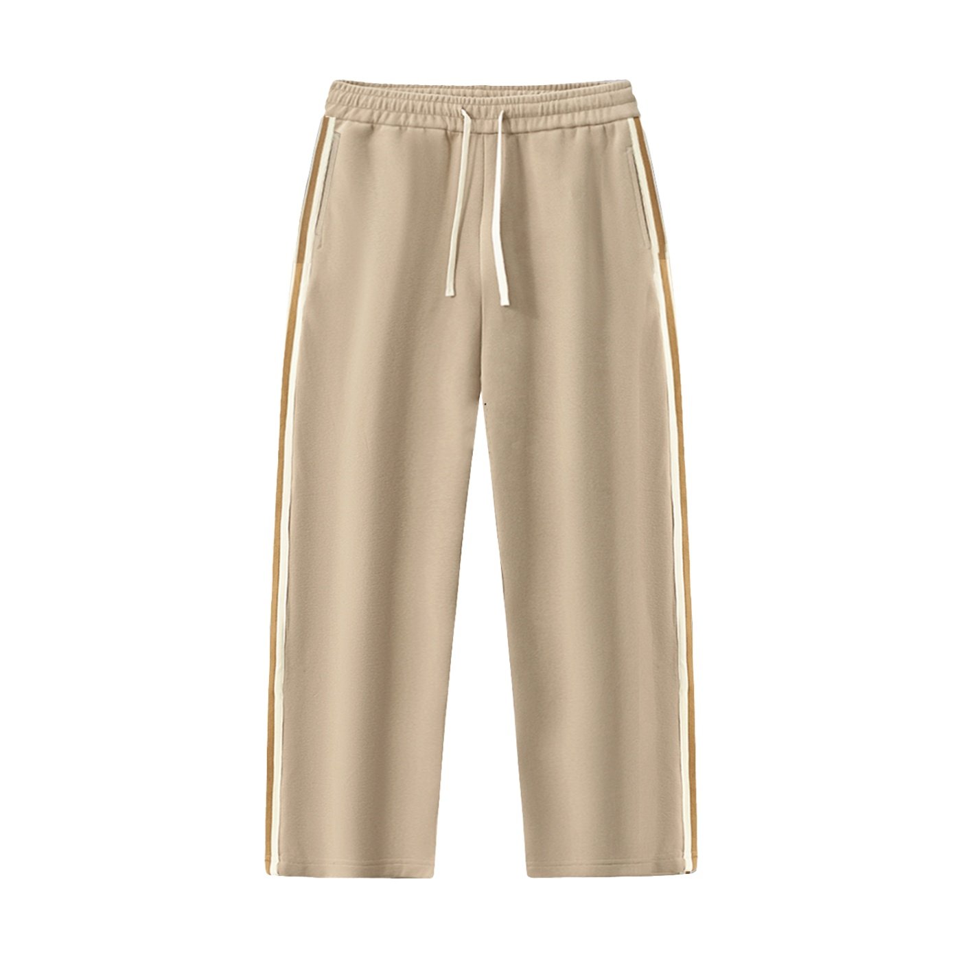 Contrast Side-Stripe Straight-Leg  Pants